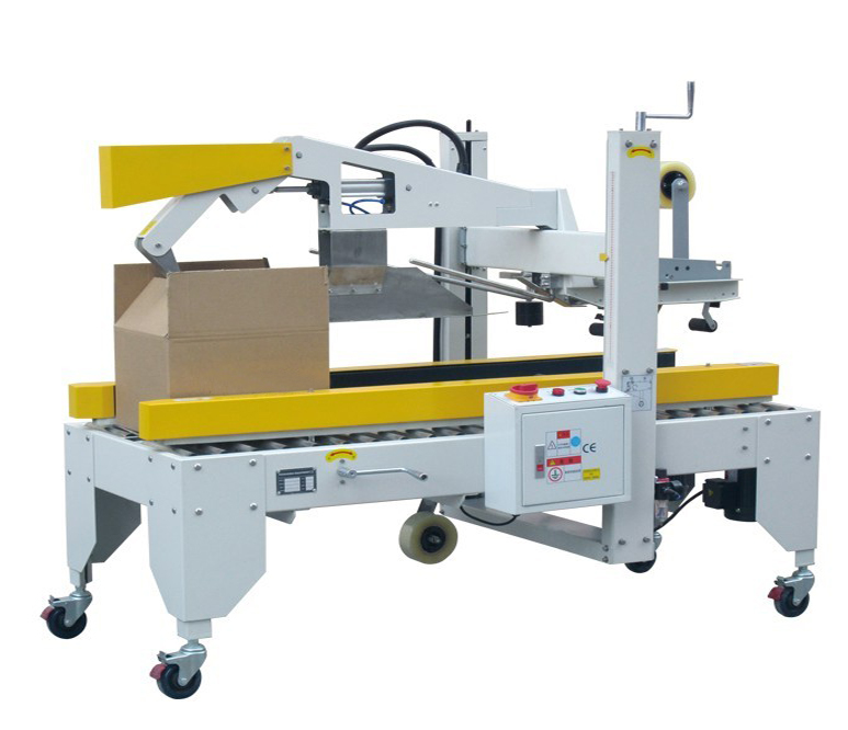 carton boxes sealer equipment with adhesive tapes folding cover sealing machinery Semi automatic Carton Flaps Folding Machine