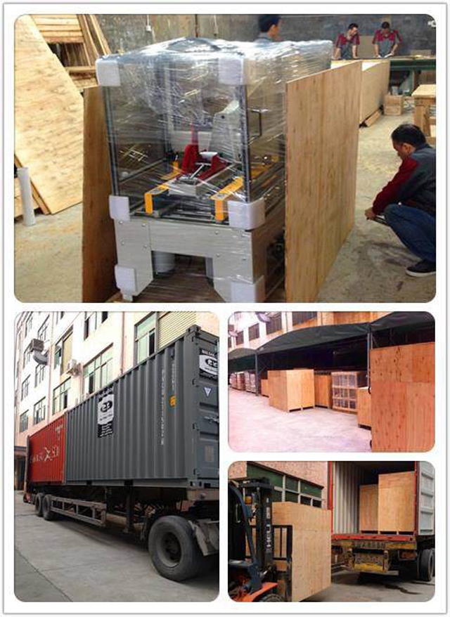 Plywooden crate&ocean Shipping for carton sealing machines.j