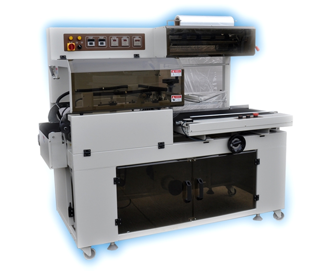 L type sealer shrinking machine with UV tunnel automatic pizza tray sealer shrinkage boxes packaging