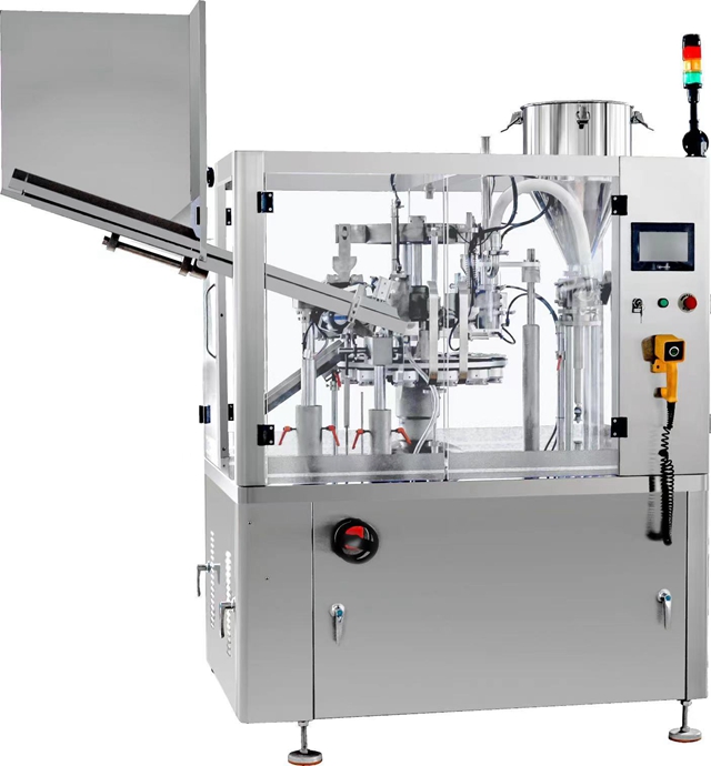 Overview picture of high speed automatic tube filler sealer.